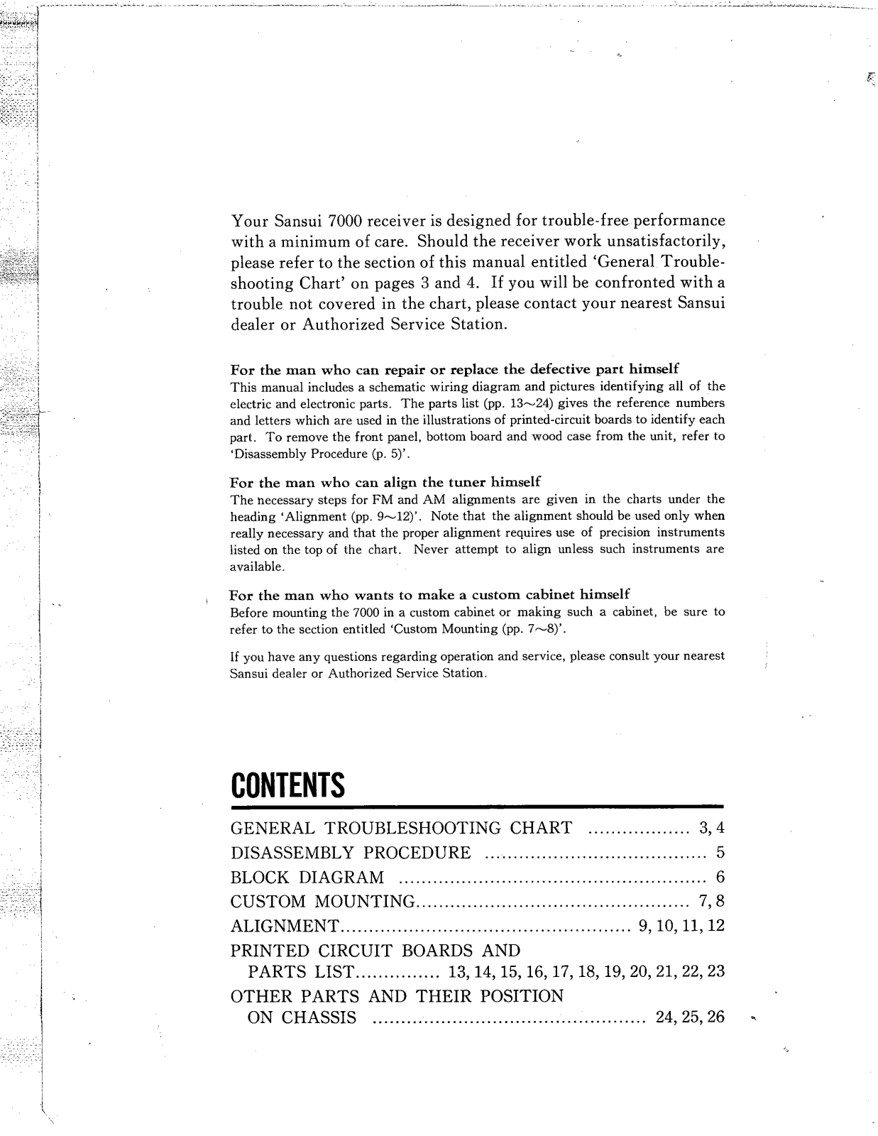 Sansui 7000 Service Manual