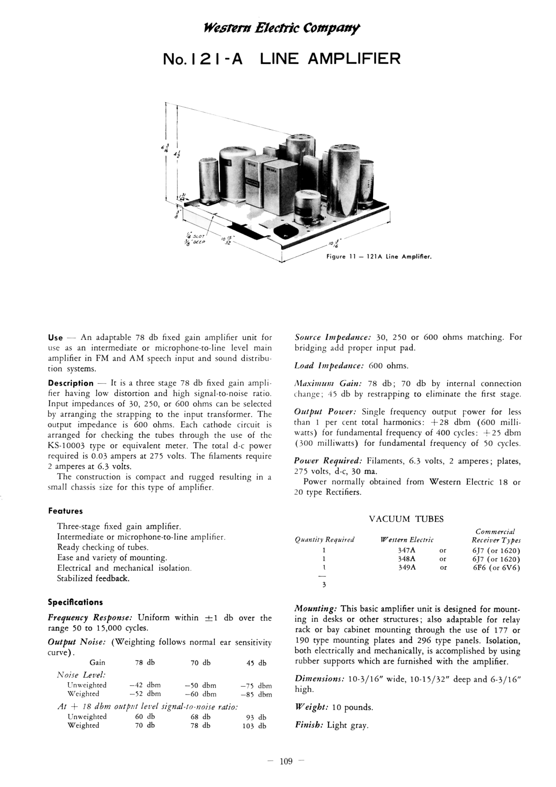 Western Electric 121-A Schematic