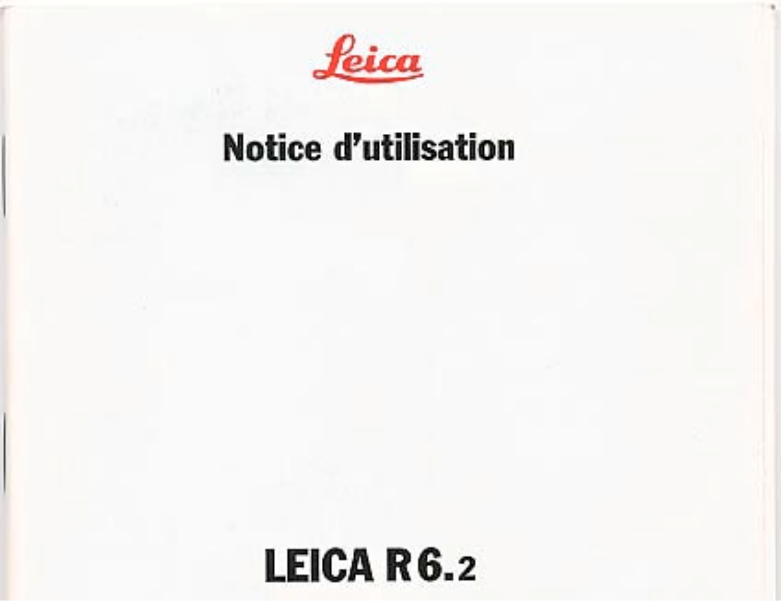 LEICA R6.2 User Manual