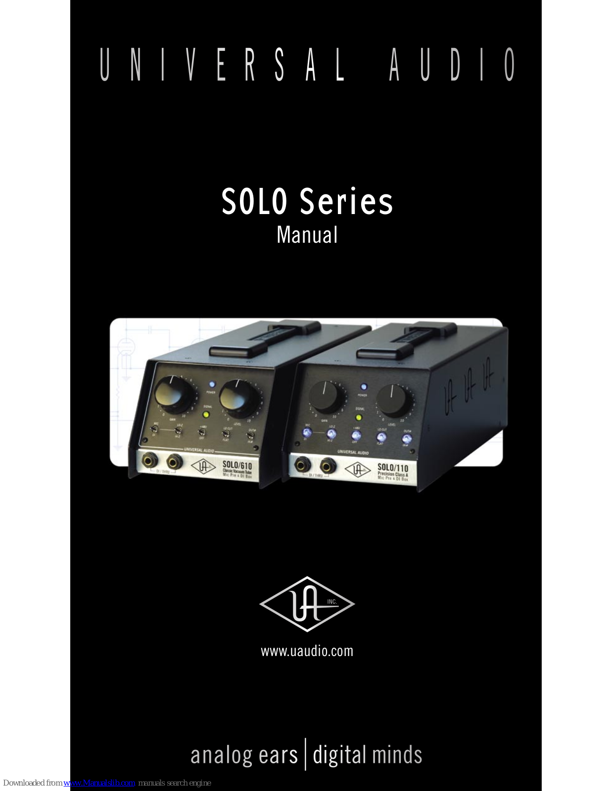 Universal Audio Solo series, SOLO/610, SOLO/110 User Manual