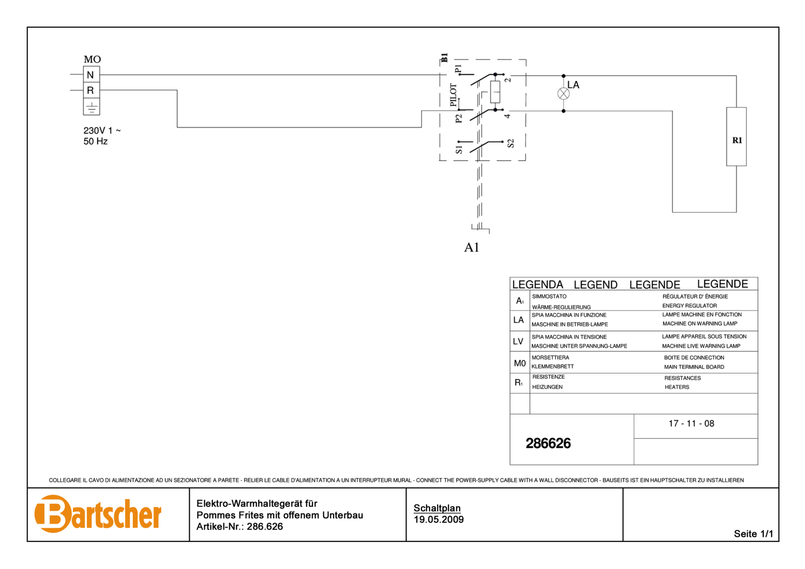 Bartscher 286.626 User Manual