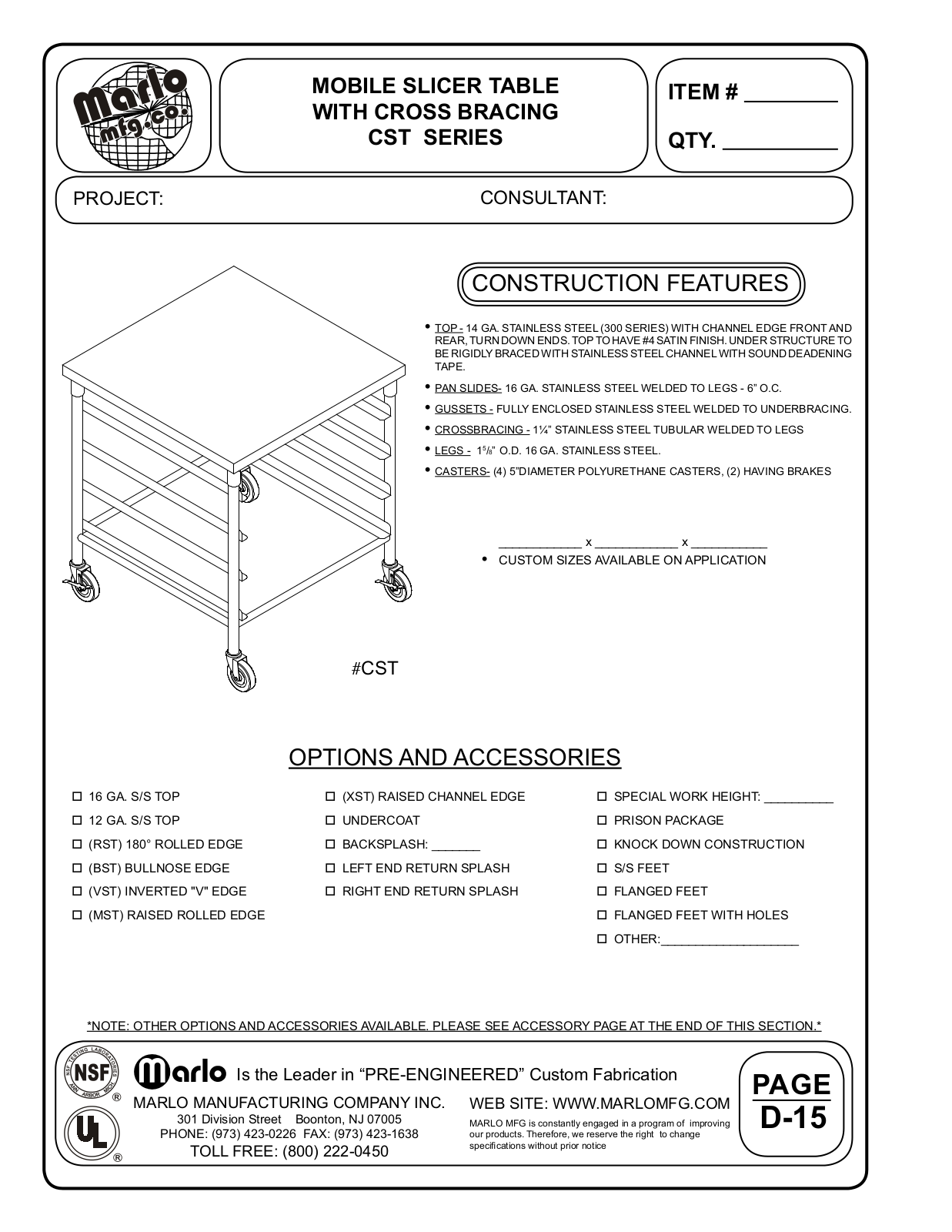 Marlo CST2424 User Manual