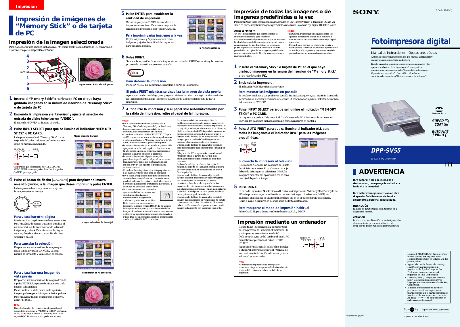 Sony DPP-SV55 User Manual