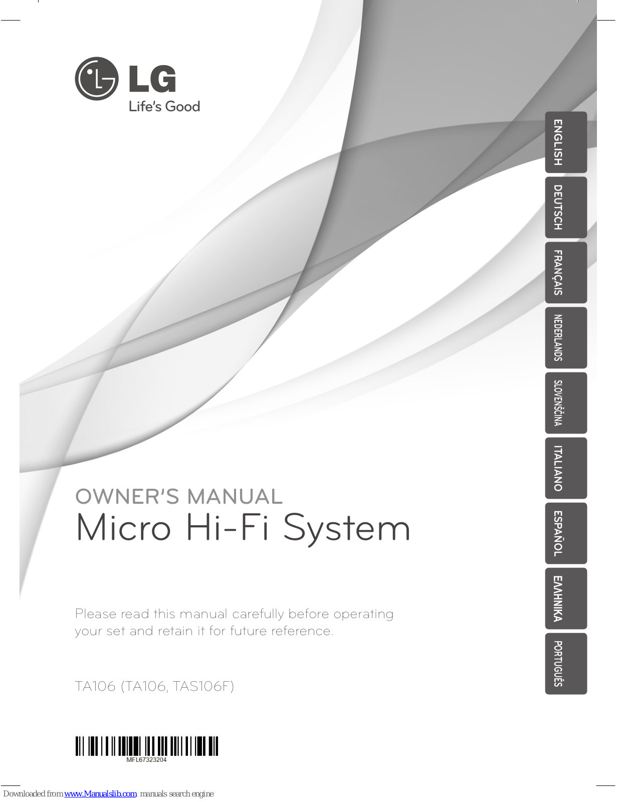 LG TAS106F Owner's Manual