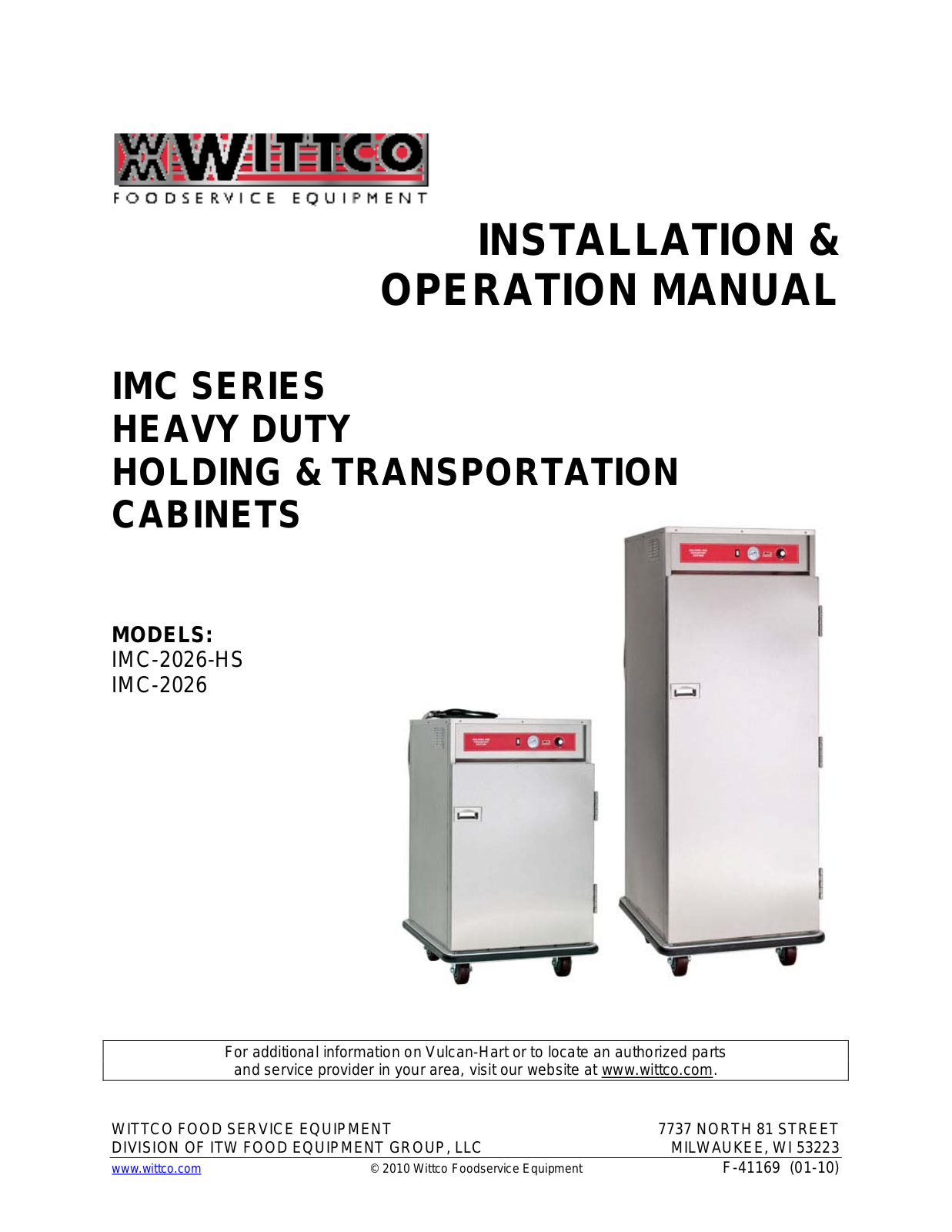 Wittco IMC-2026-HS Installation Manual