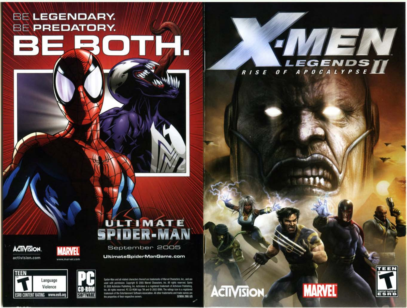 Games PC X-MEN-LEGENDS II-RISE OF APOCALYPSE User Manual