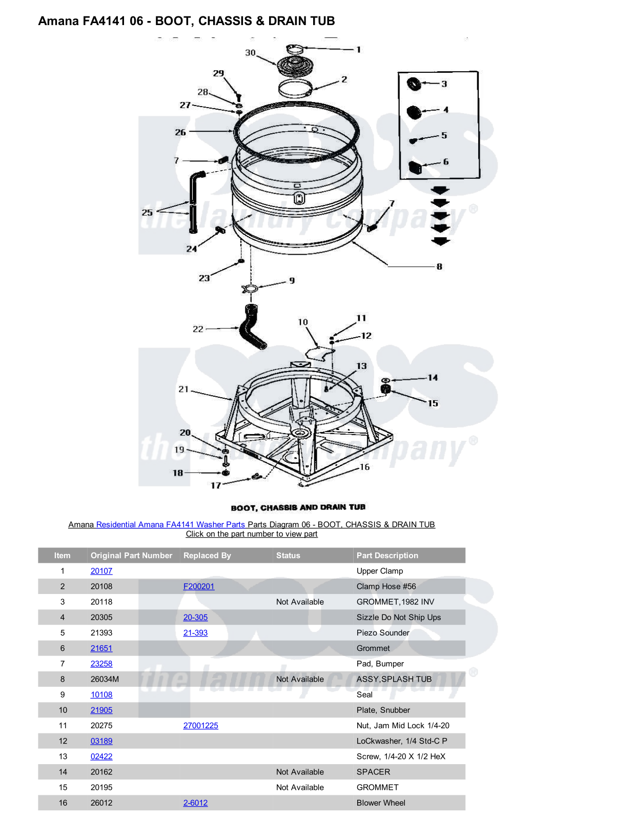 Amana FA4141 Parts Diagram