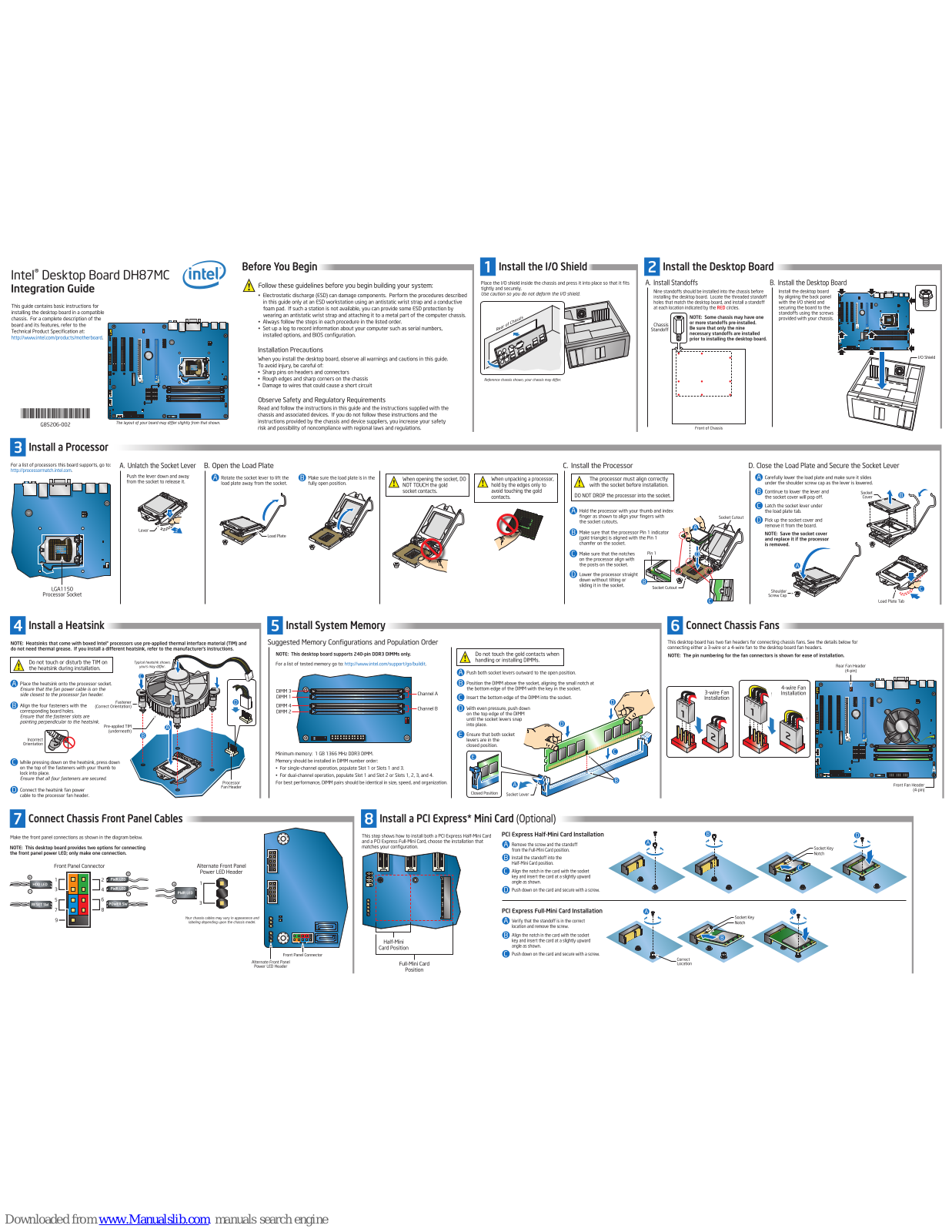 Intel DH87MC Installation Manual