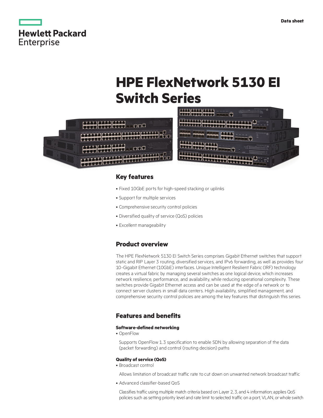 HEWLETT PACKARD ENTERPRISE HP 5130-24G-SFP Datasheet - ManualMachine.com