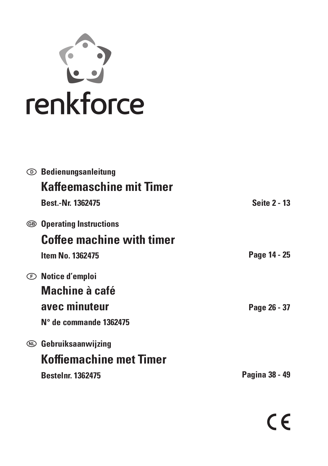 Renkforce 136 24 75 Operating Instructions