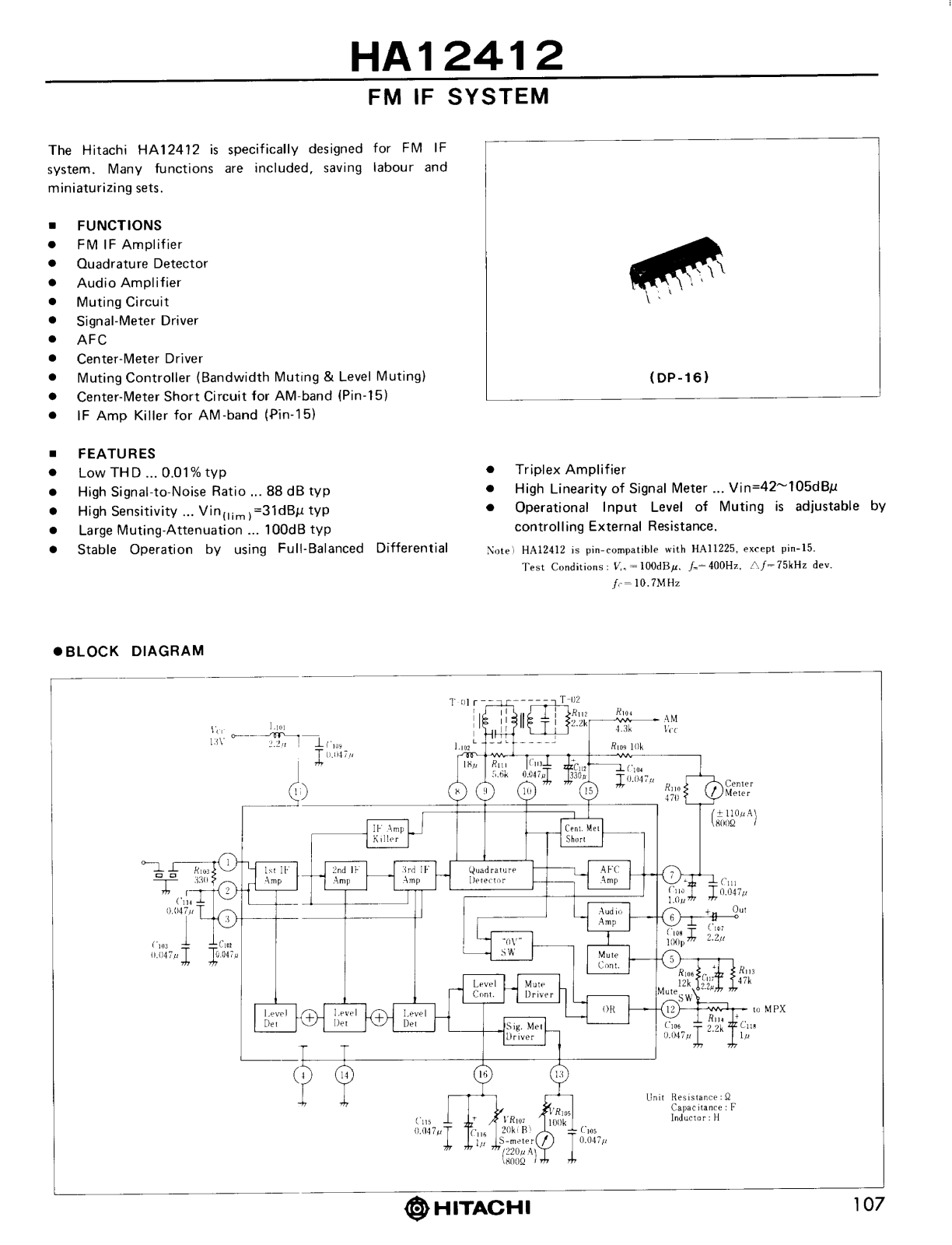 HIT HA12412 Datasheet