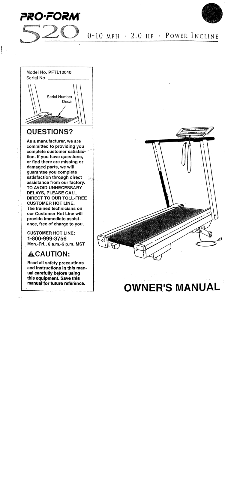 ProForm PFTL10040 User Manual