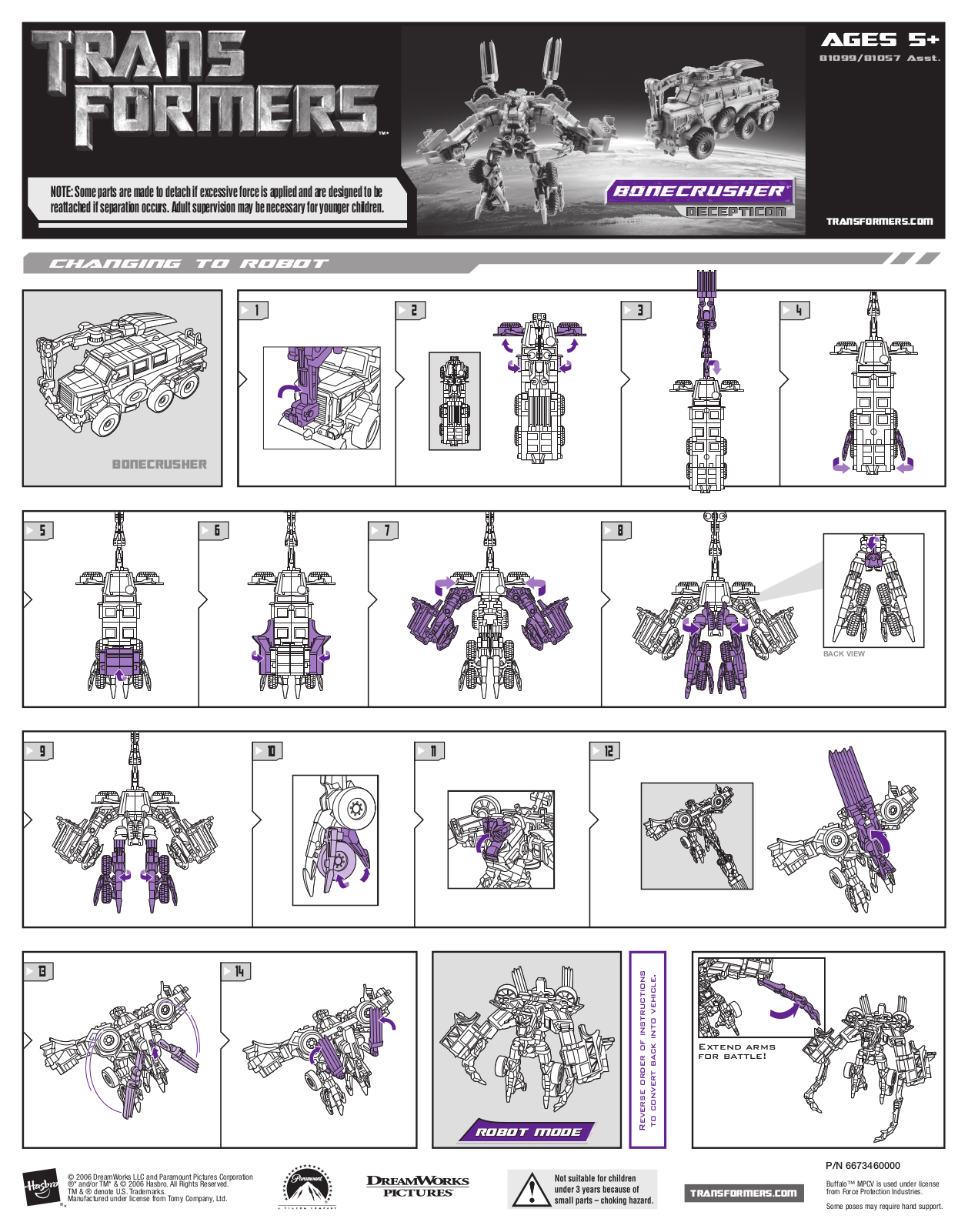 HASBRO Transformers Bonecrusher Decepticon User Manual - ManualMachine.com