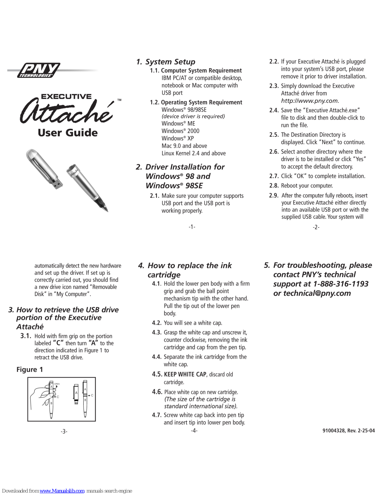 PNY Executive Attache P-EF256B3-RF, Executive Attache P-EFD128U20S-RF, Executive Attache P-EF512K3-RF-QVC User Manual