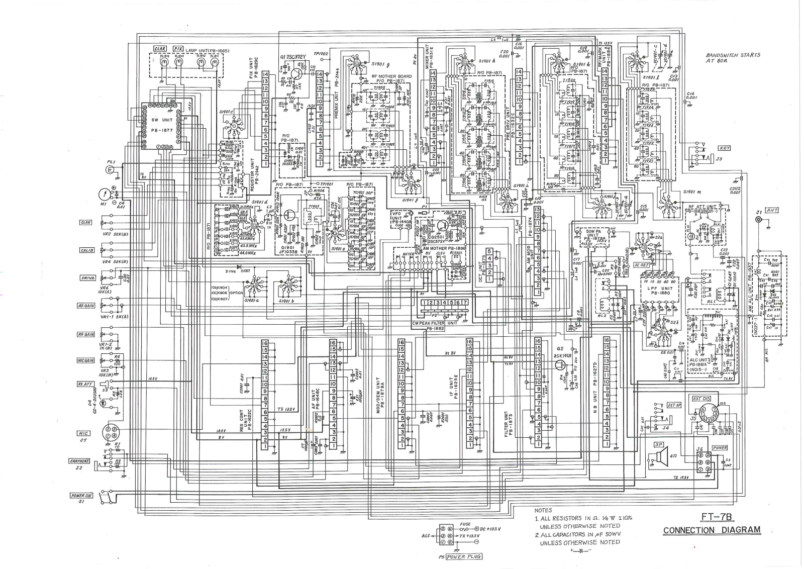 YAESU FT-7B Schematics