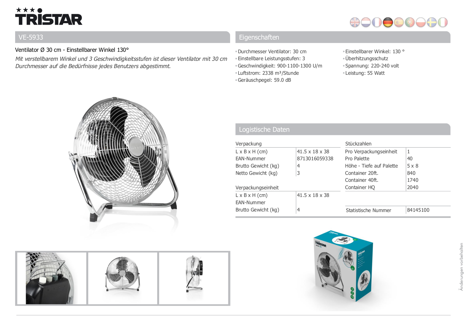 Tristar VE-5933 User Manual