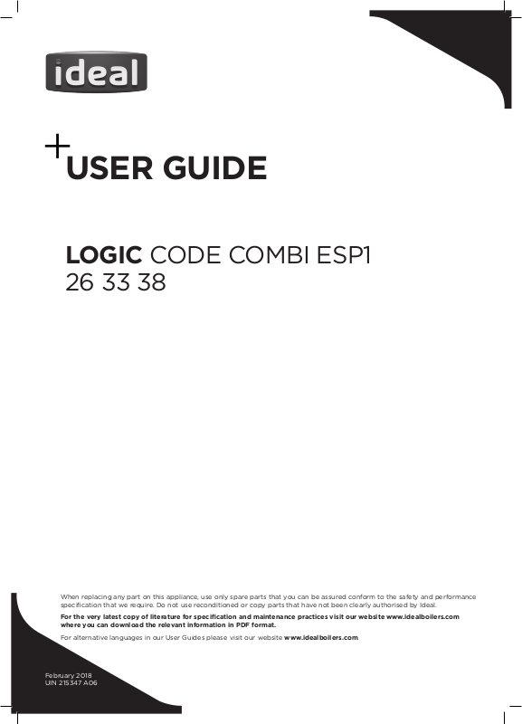 Ideal ESP1 38, ESP1 33, ESP1 26 User Manual