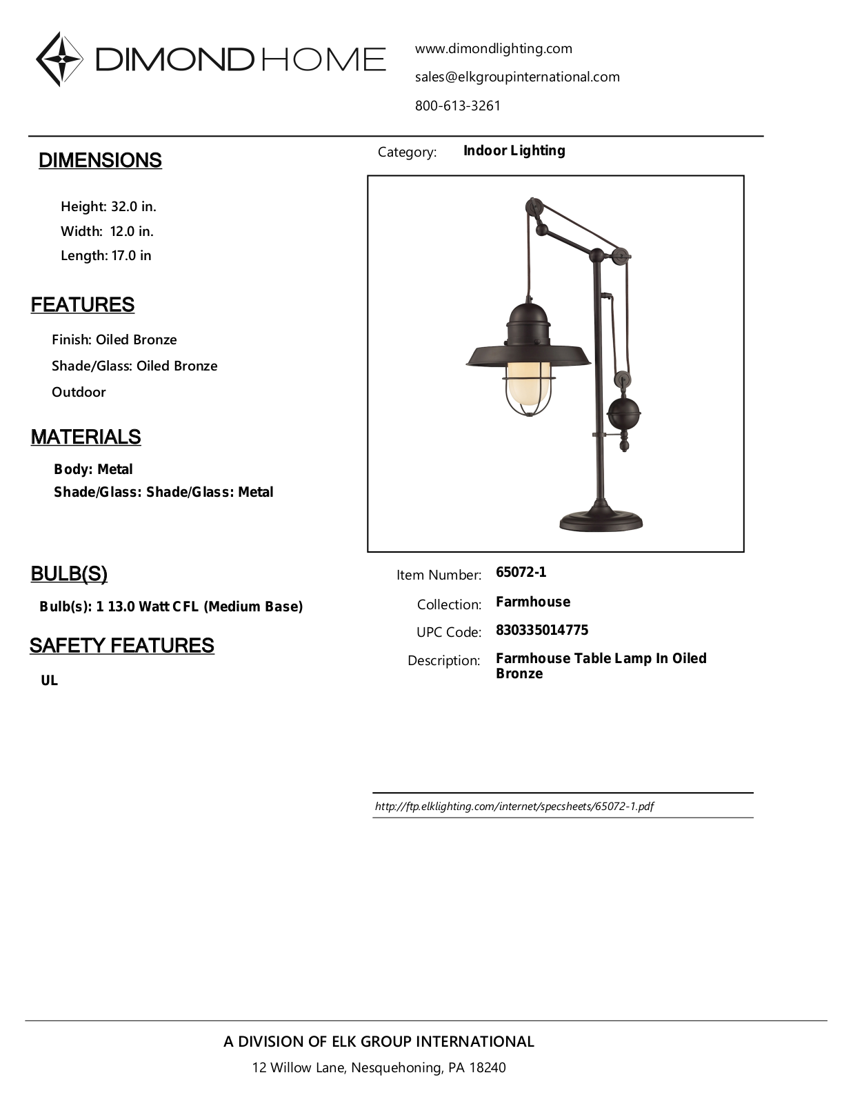 ELK Home 650721 User Manual