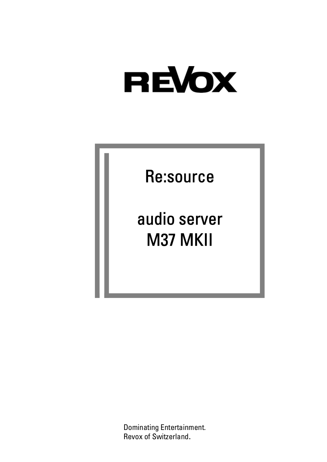 Revox M37 MKII User Manual