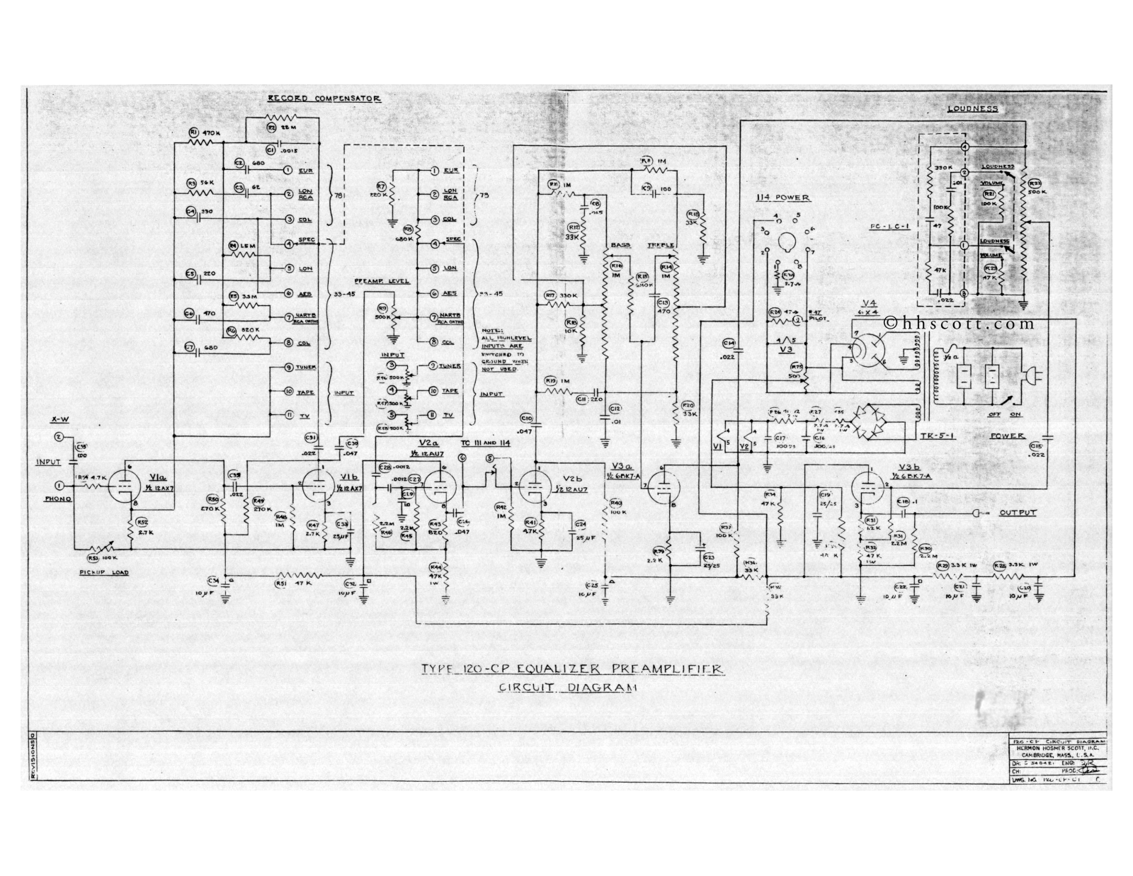 H.H. Scott 120-CP Schematic