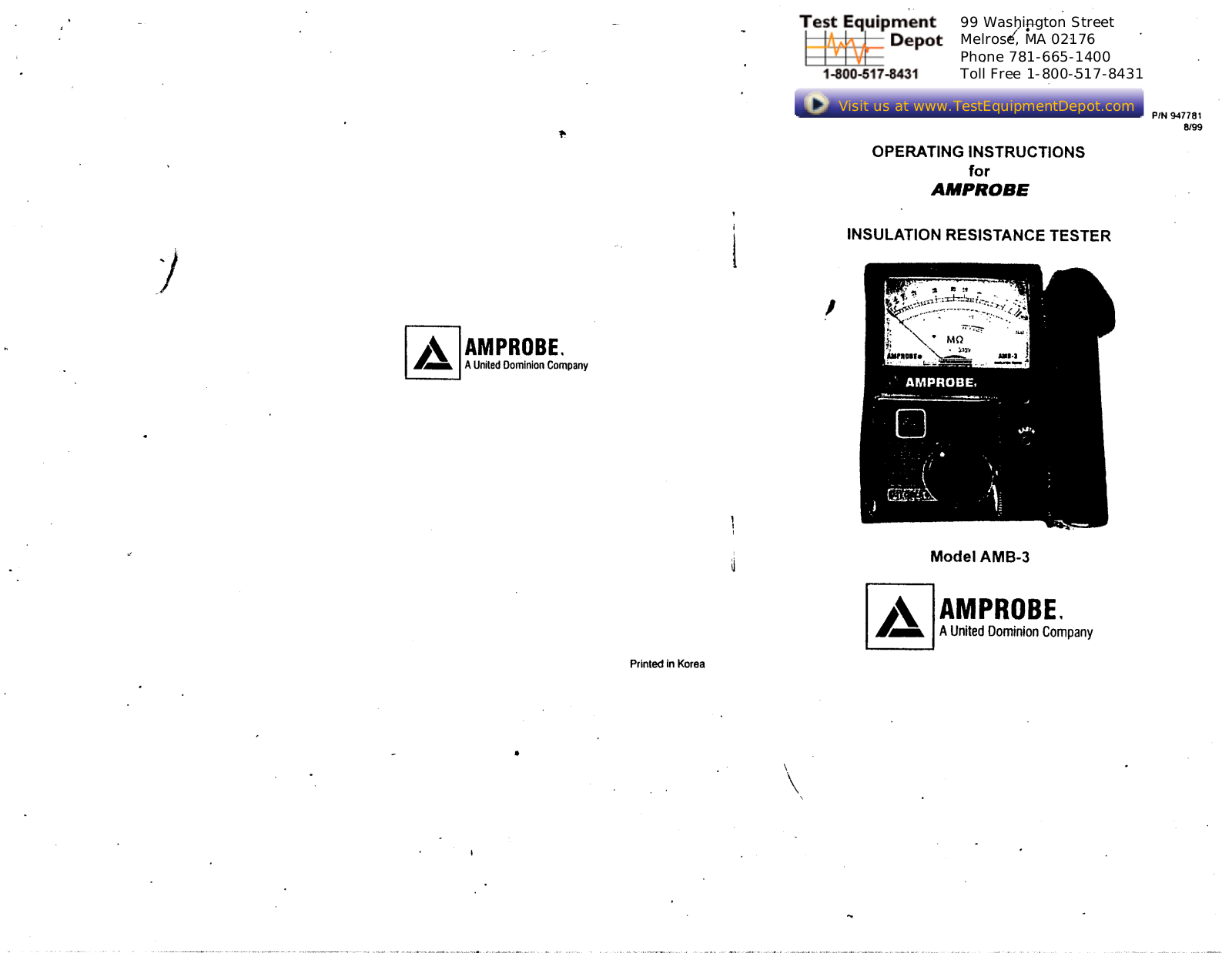 Amprobe Amprobe AMB-3 Manual - ManualMachine.com