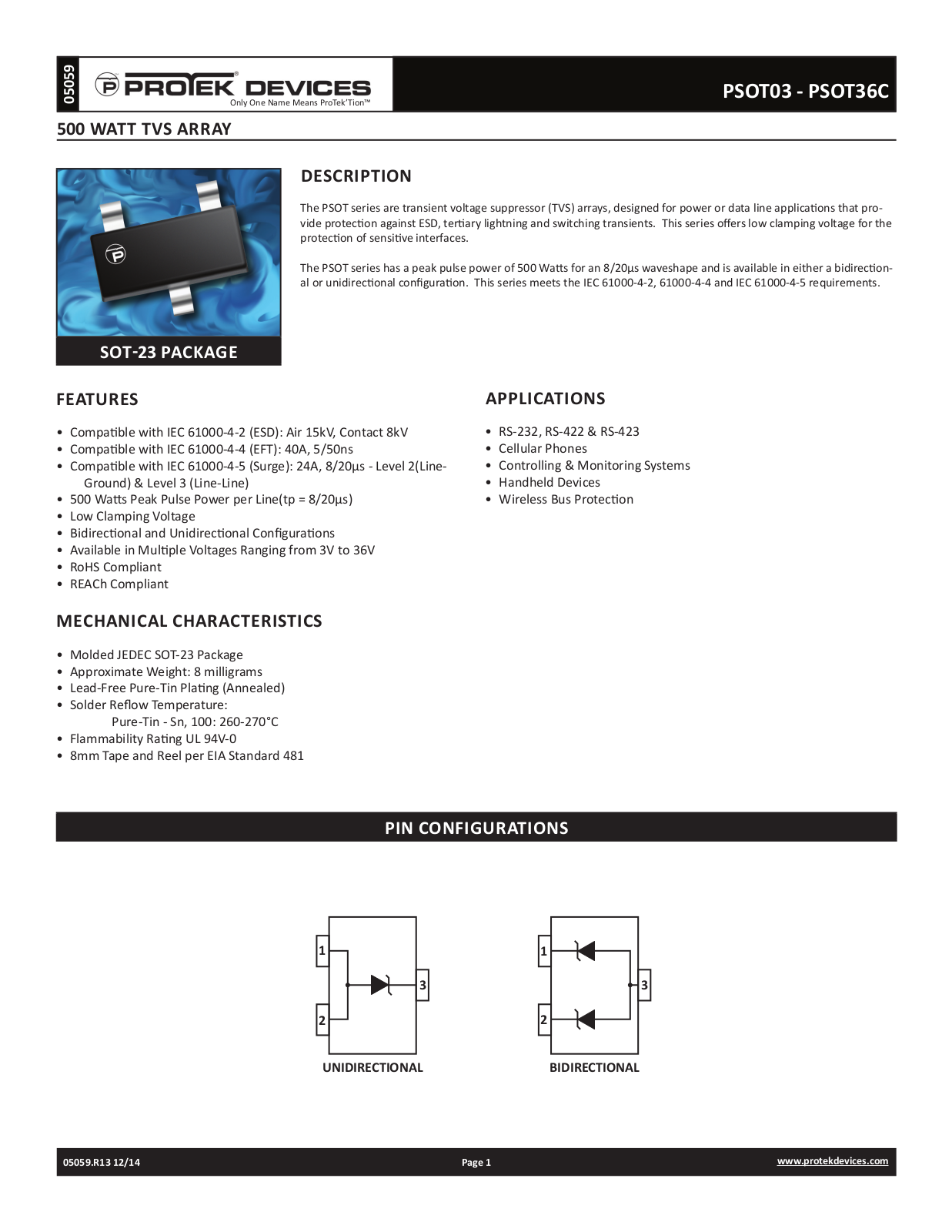 Protek PSOT03, PSOT03C, PSOT05, PSOT05C, PSOT08 Schematic