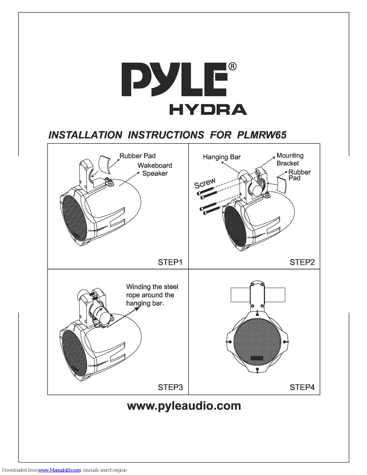 PYLE Audio PYLE Hydra PLMRW65 Installation Instructions Manual