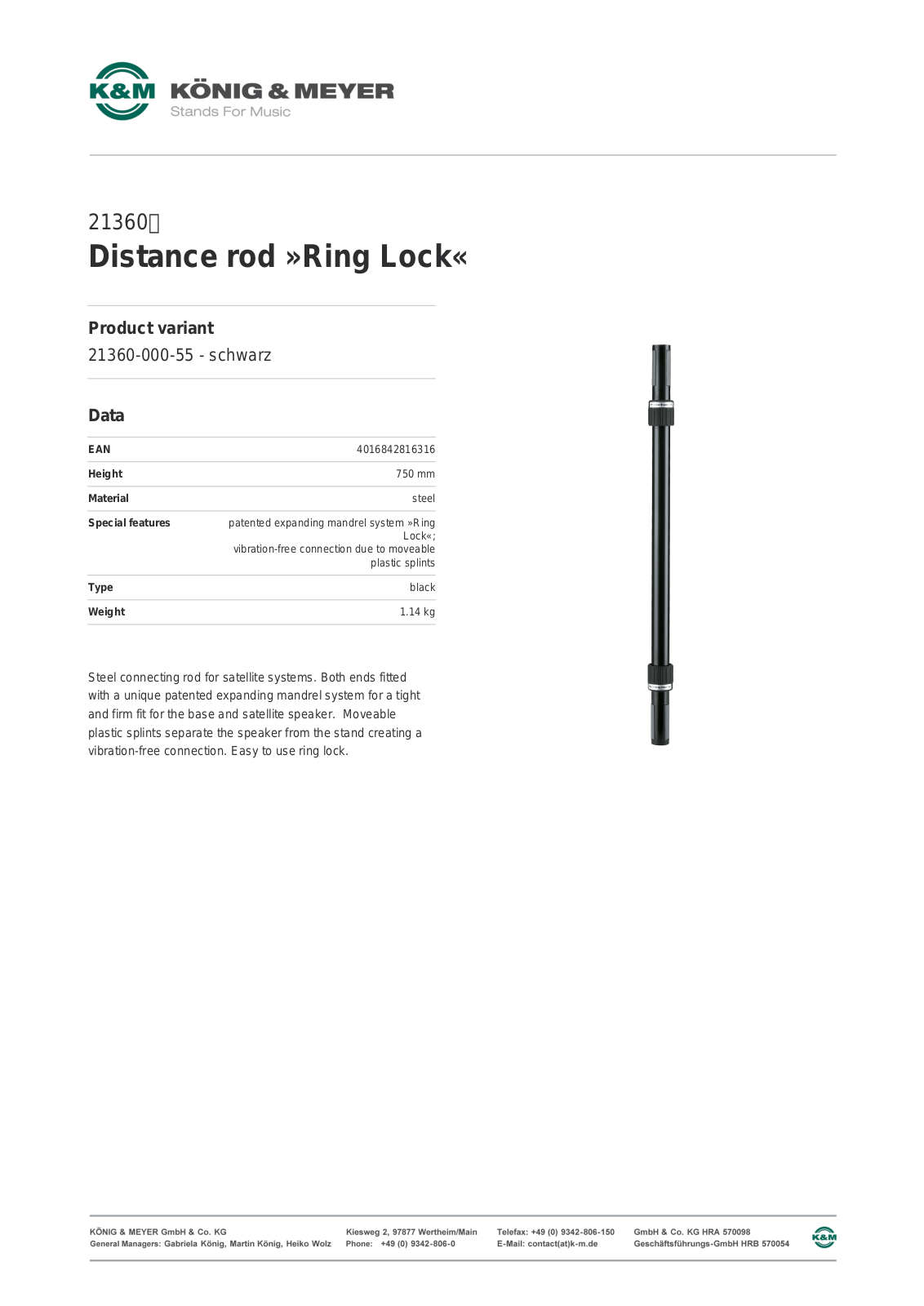 K&M 21360 Data Sheet