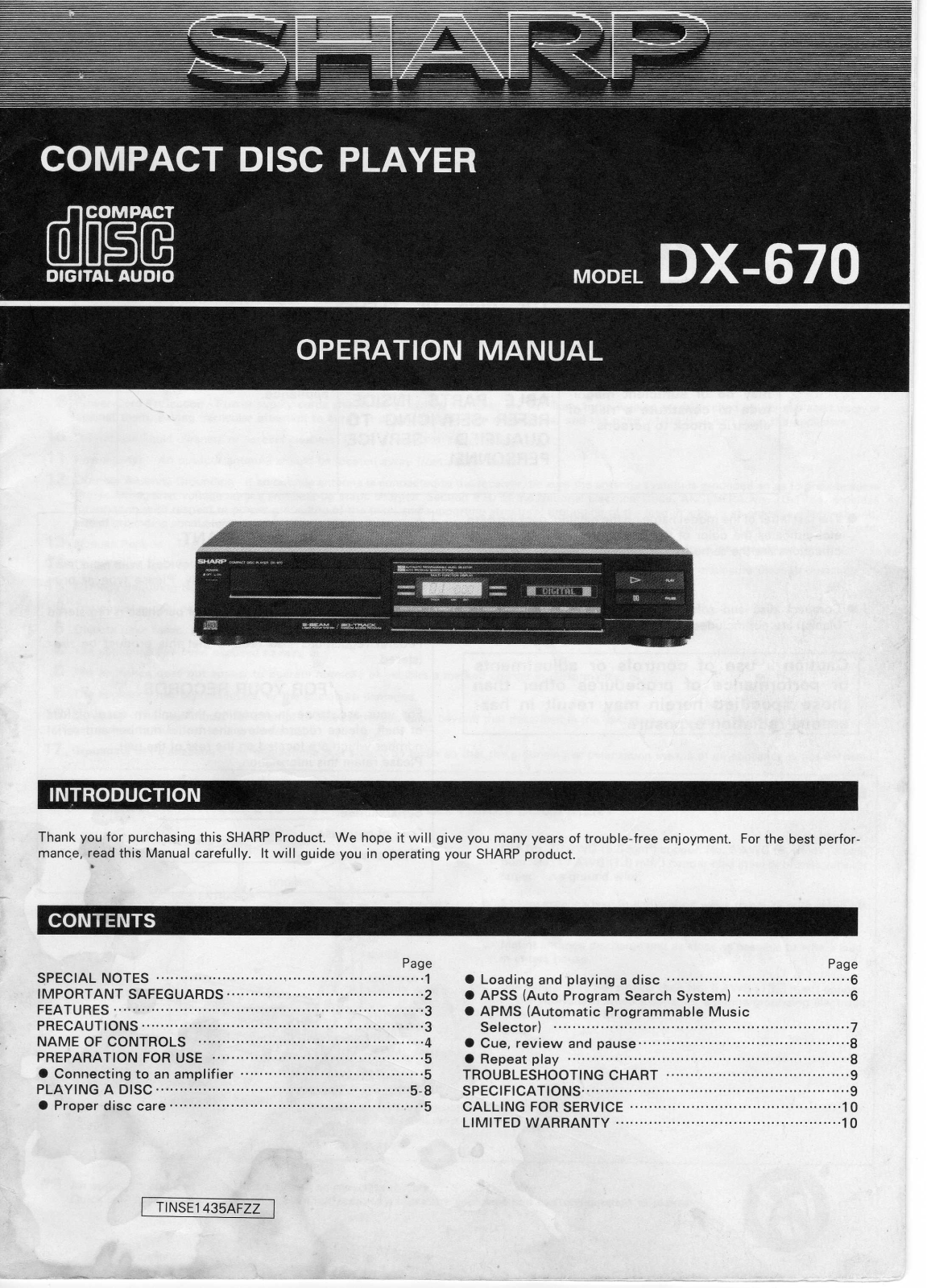 Sharp DX-670 Owners manual