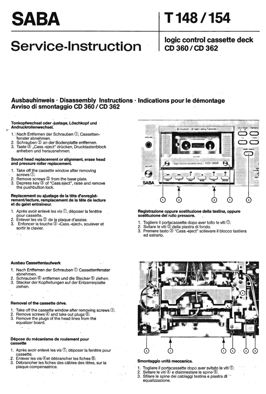 Saba CD-360 Service Manual