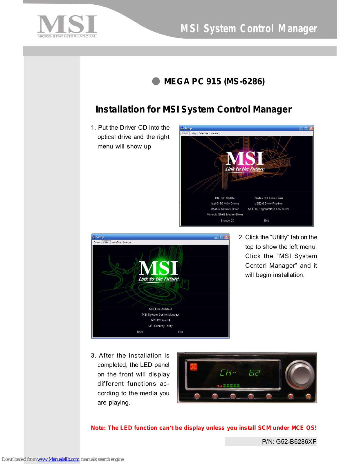 MSI 915, MEGA PC 915 Software Manual