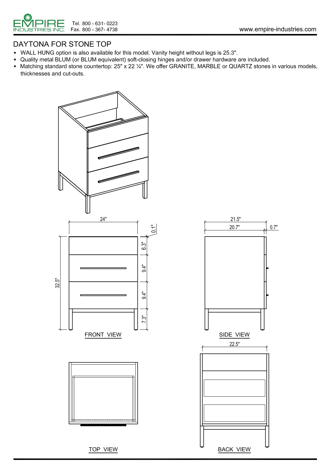 Empire Industries DS2402GGS Specs