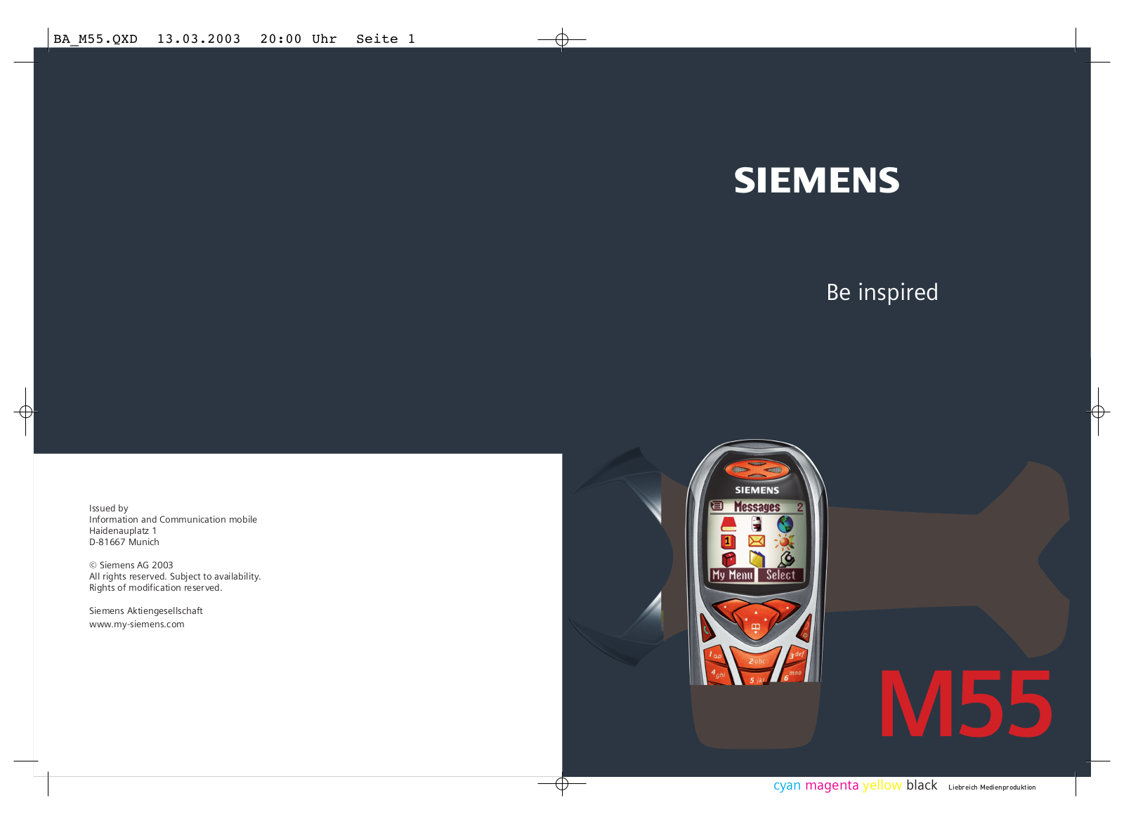 Siemens M55 User Manual