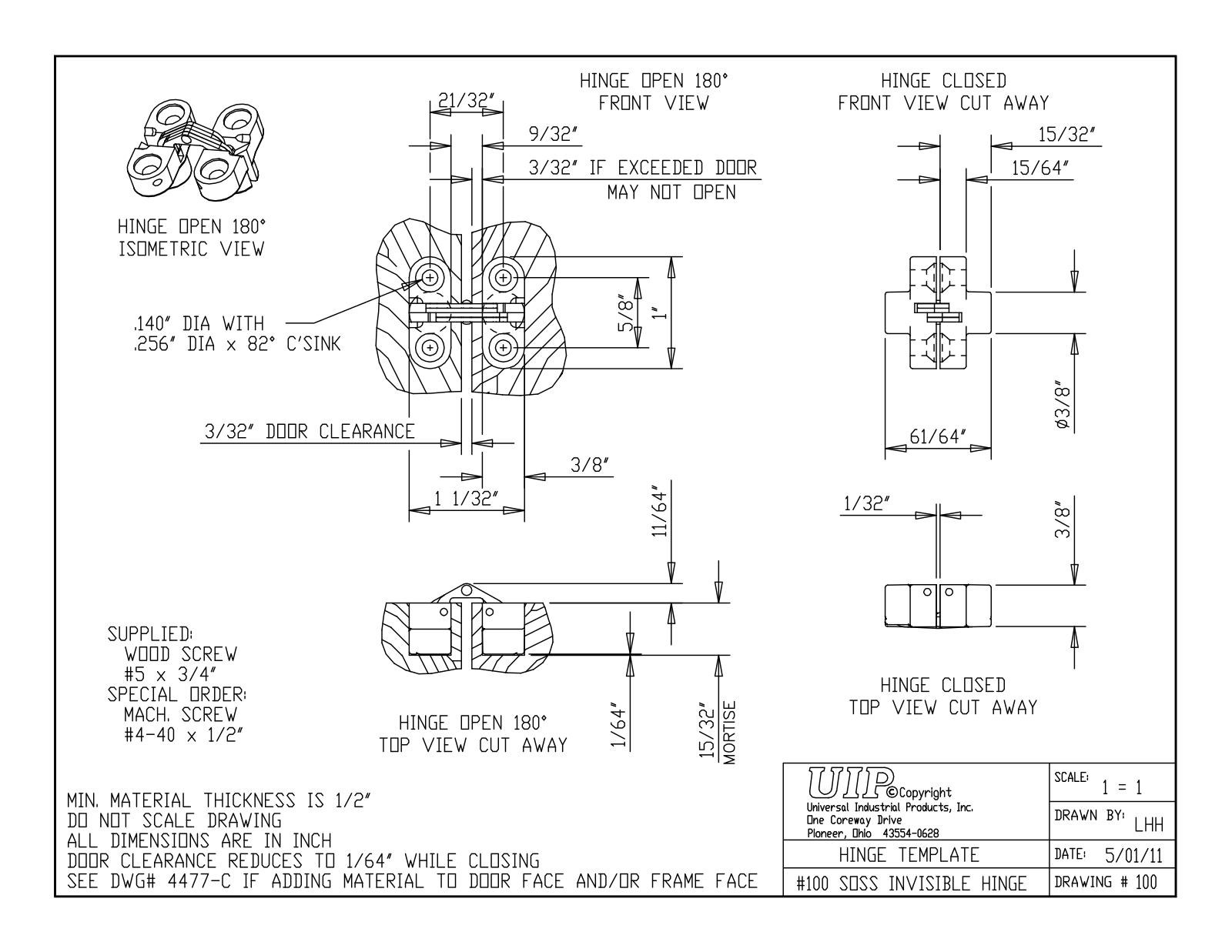 SOSS RVW1042 Dimensions - ManualMachine.com