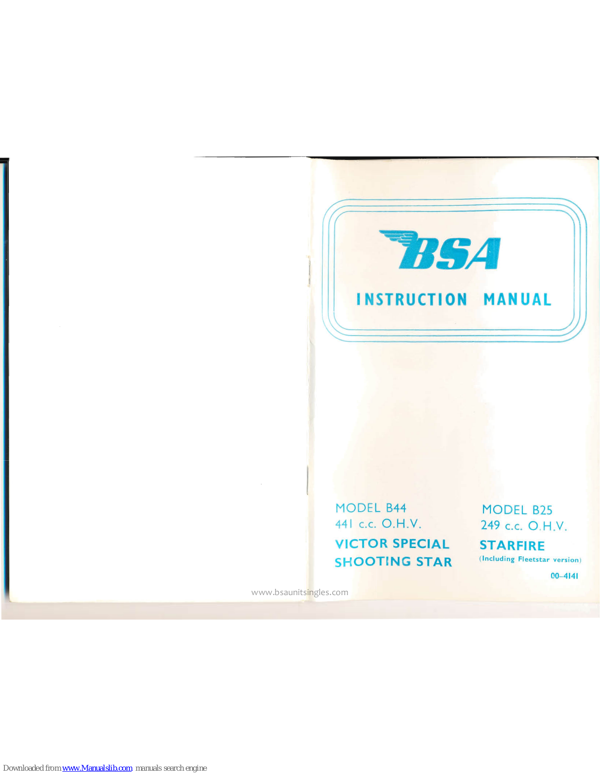 BSA B44, B25 Instruction Manual - ManualMachine.com