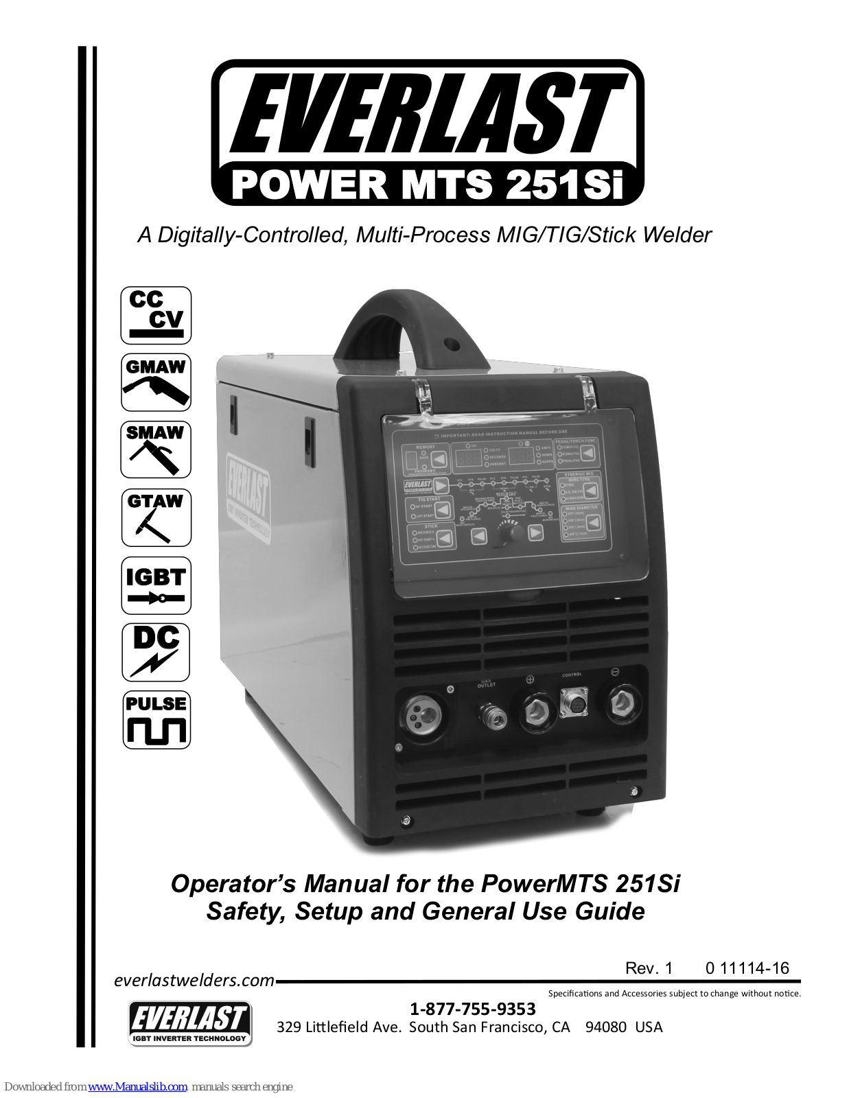 Everlast PowerMTS 251Si, POWER MTS 211Si Operator's Manual