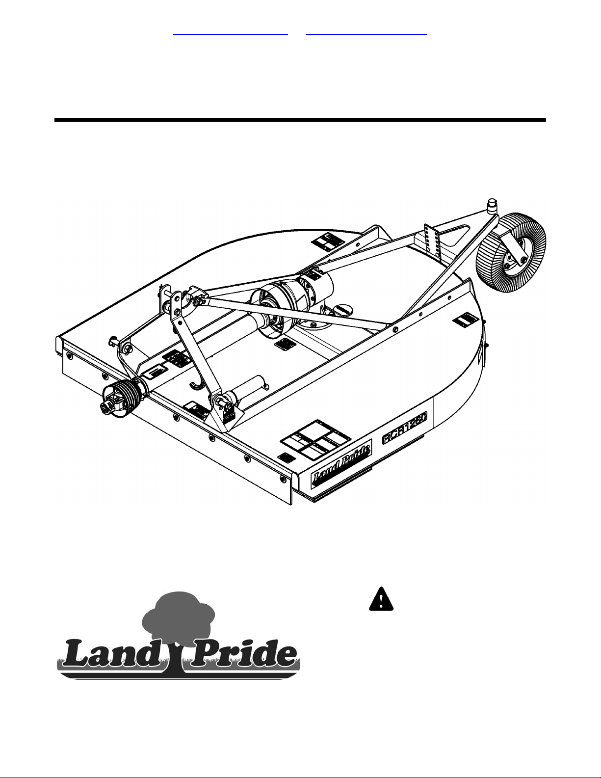 Land Pride RCR1272, RCR1248, RCR1260 User Manual