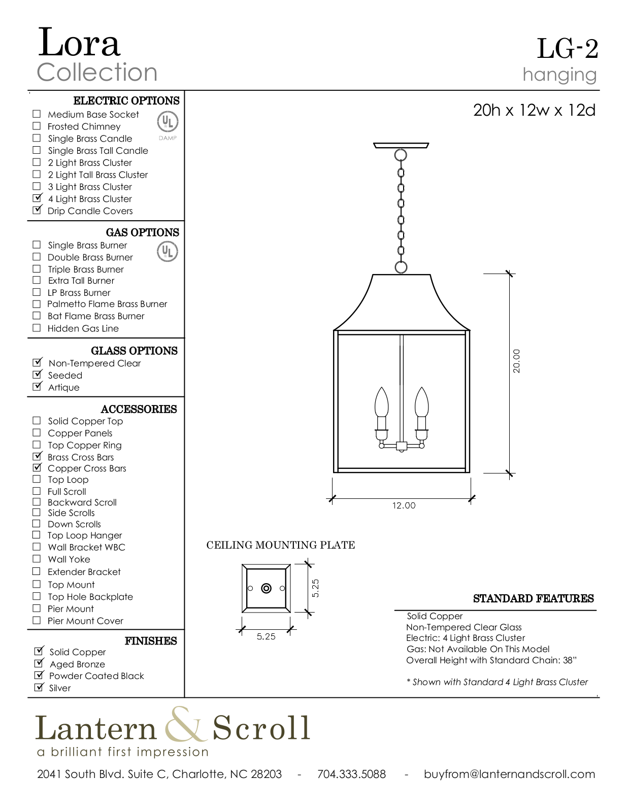 Lantern & Scroll LASC1280 Specifications - ManualMachine.com