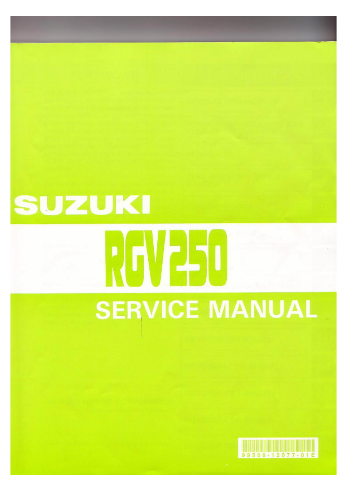 Suzuki RGV250 Service Manual 1  General