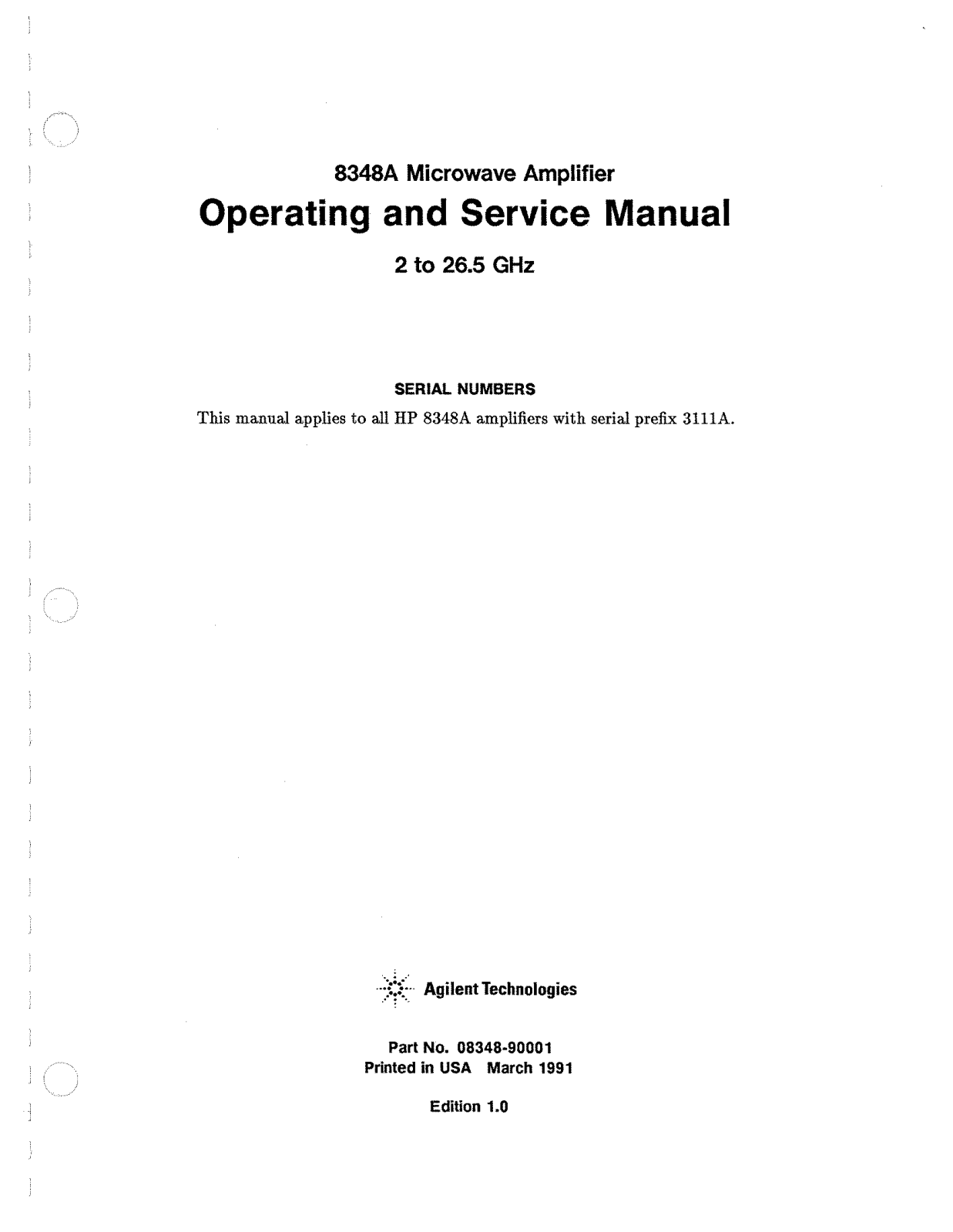 Agilent 8348A Service Manual