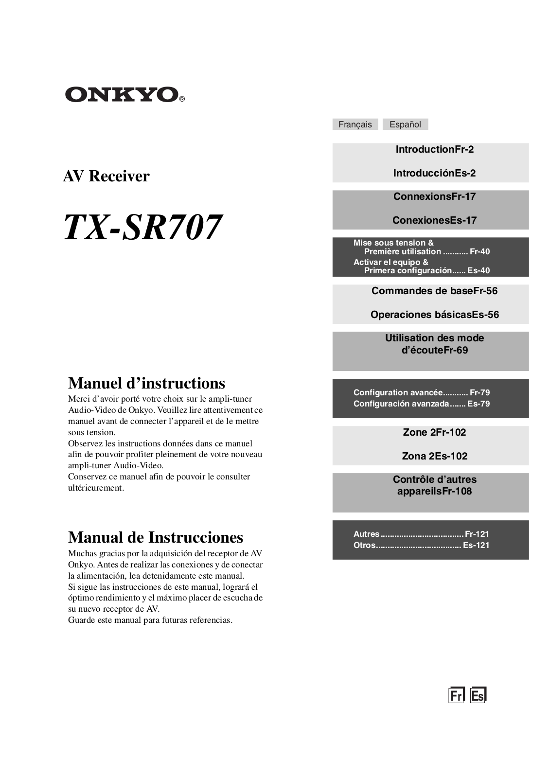 ONKYO TX-SR707 User Manual