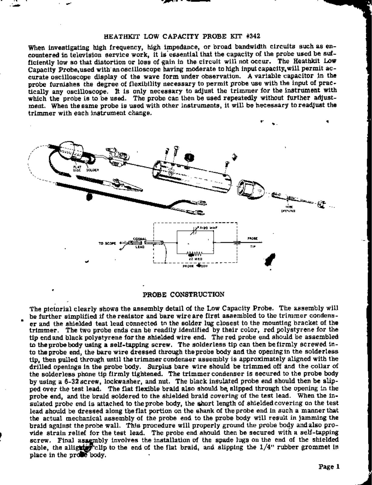 Heath Company 342 kit Owners manual