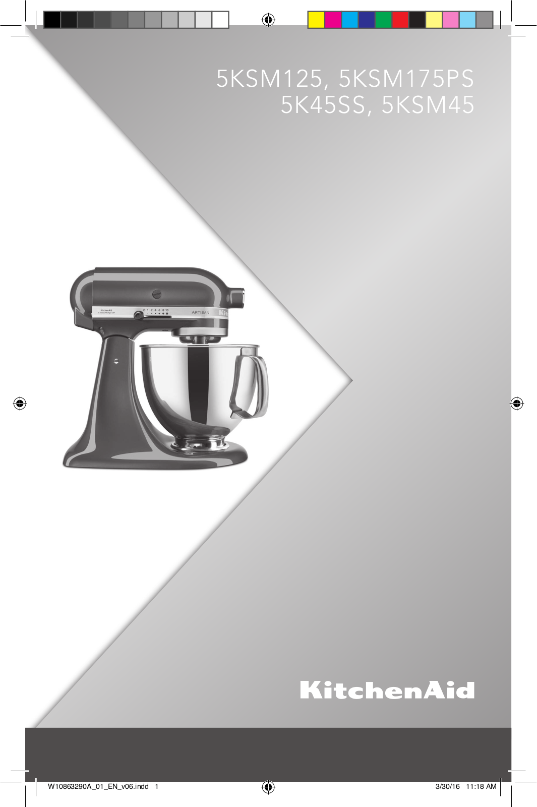 KitchenAid 5KSM45AOB User Manual