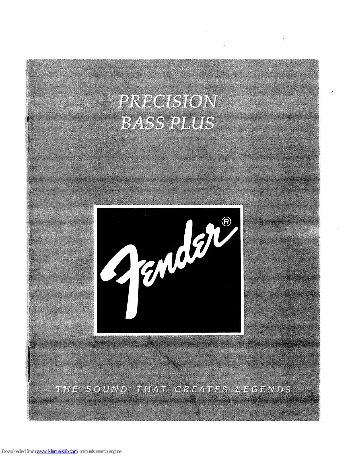 Fender Precision Bass Plus 19-7500, Precision Bass Plus 19-7502 User Manual