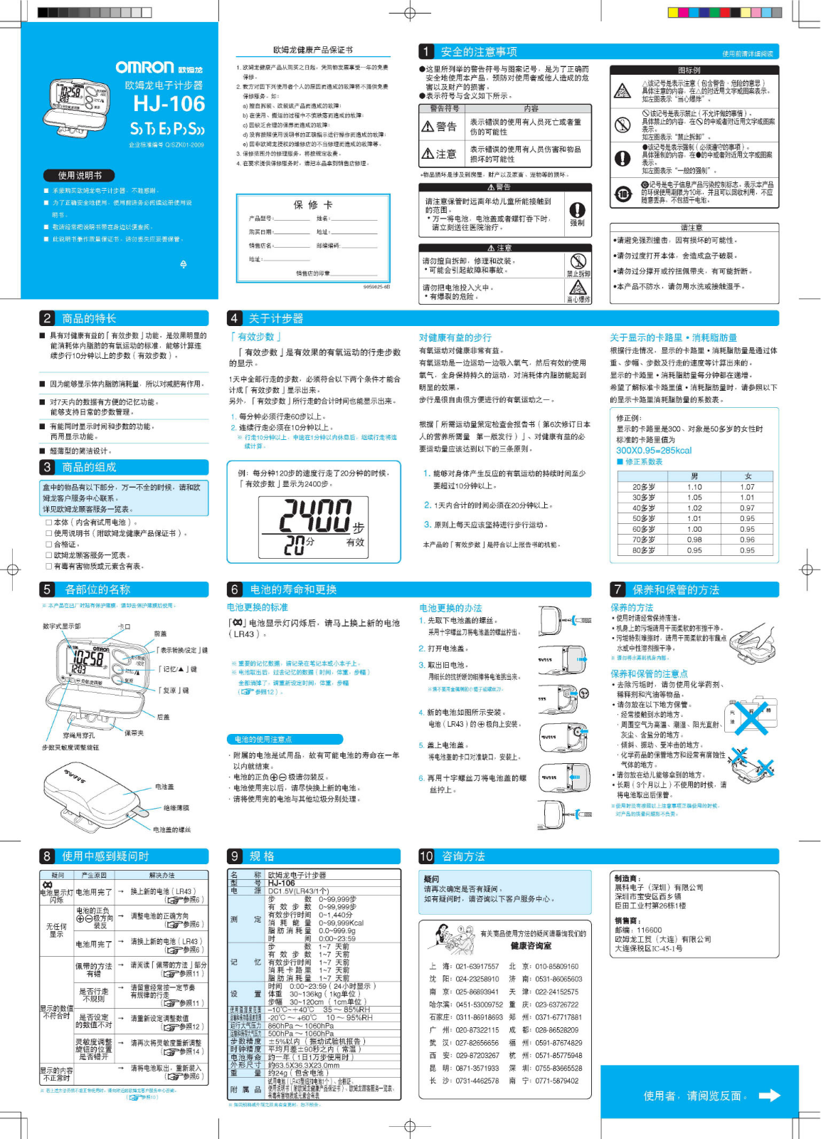 OMRON HJ-106 User Manual
