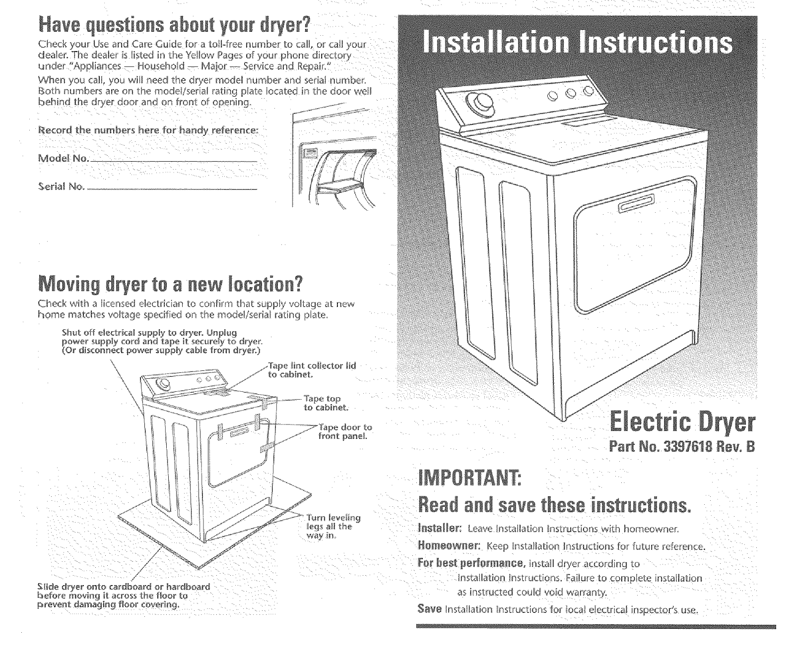Whirlpool KEYS750JQ1, KEYS700JT1, KEYS700JT0, LGQ8000JQ1, LER7646EQ0 Installation Guide - ManualMachine.com