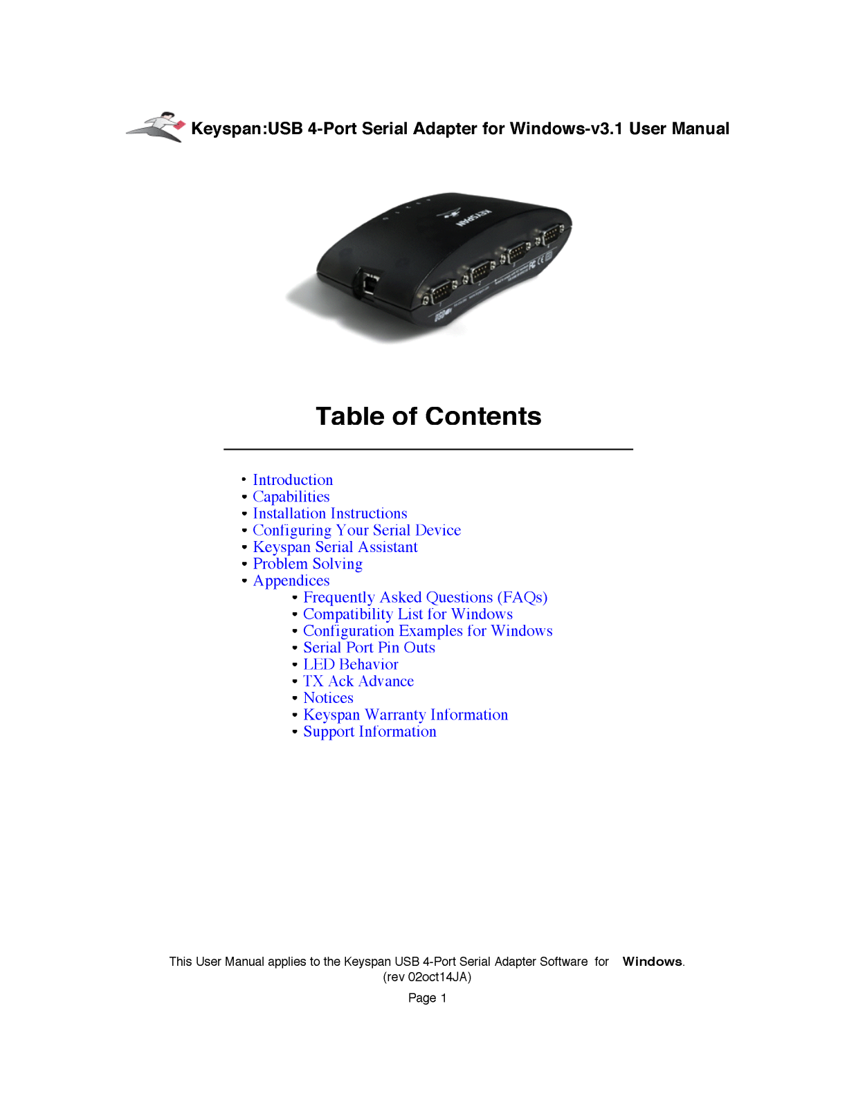 Keyspan USA-49W User Manual