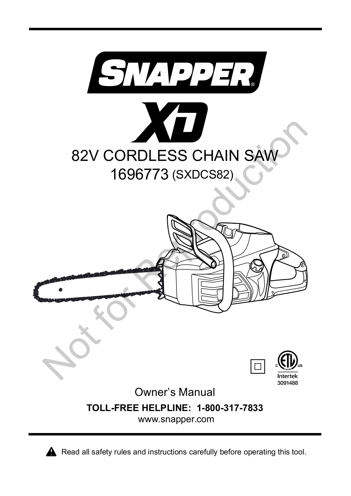 Snapper 1687887 User Manual