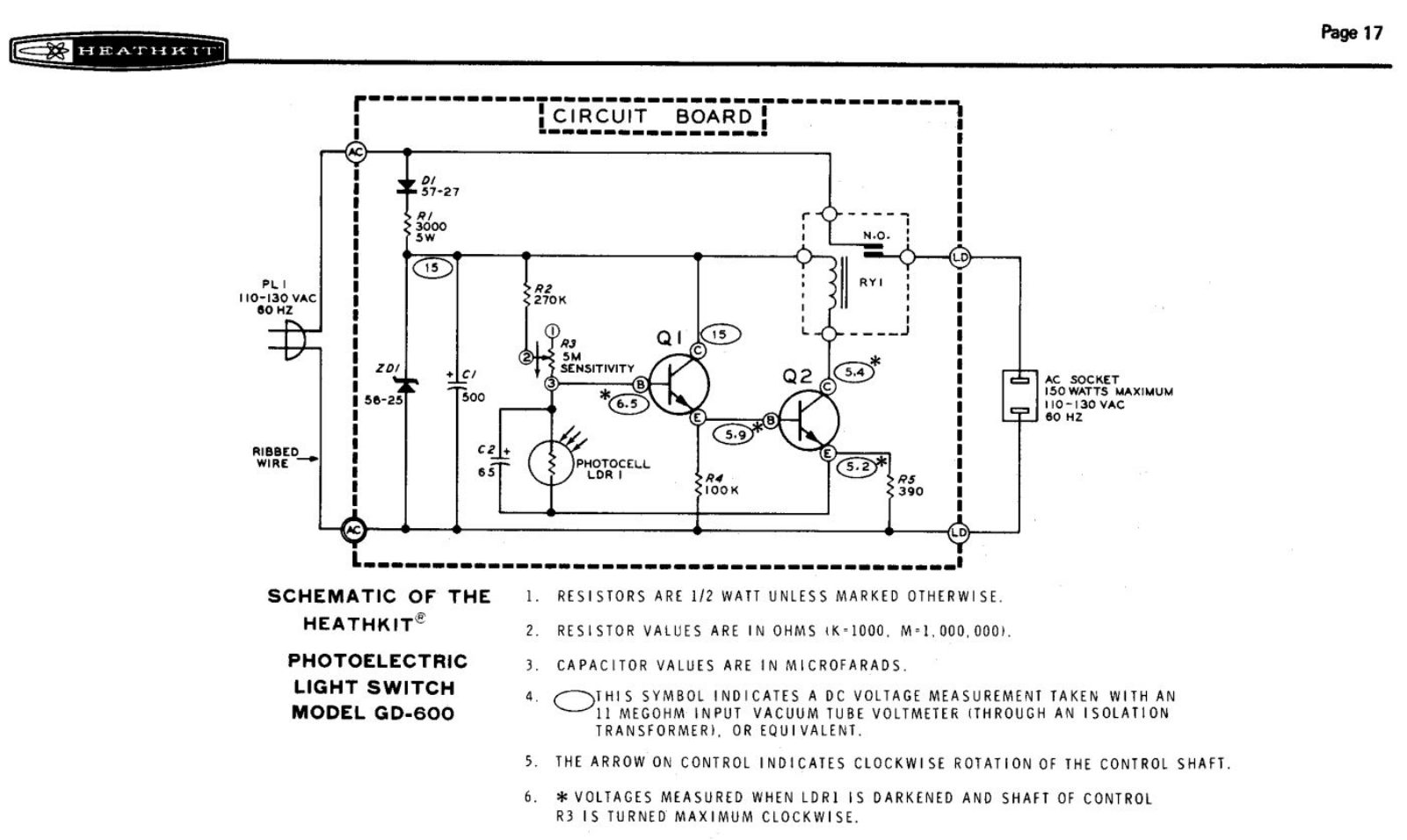 Heath Company GD-600 Schematic