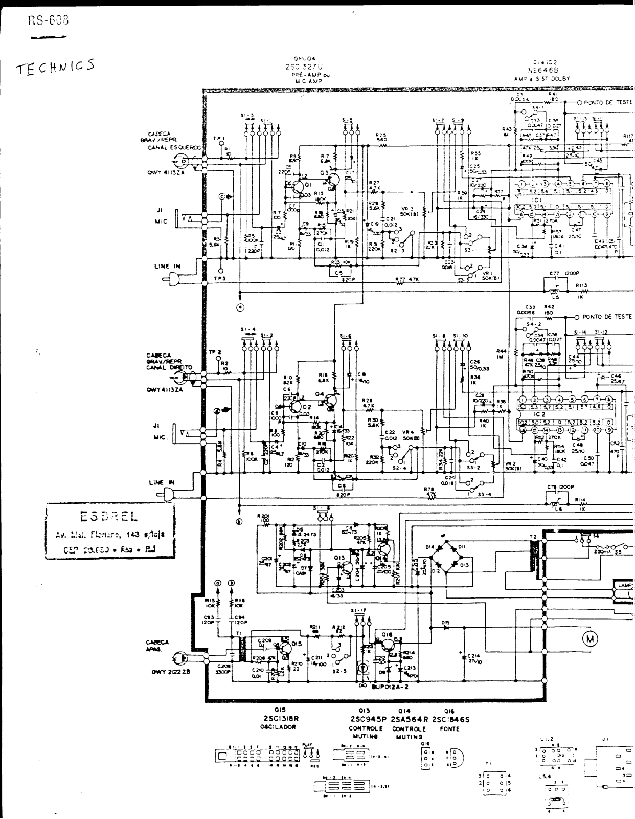 Technics RS-608 Schematic